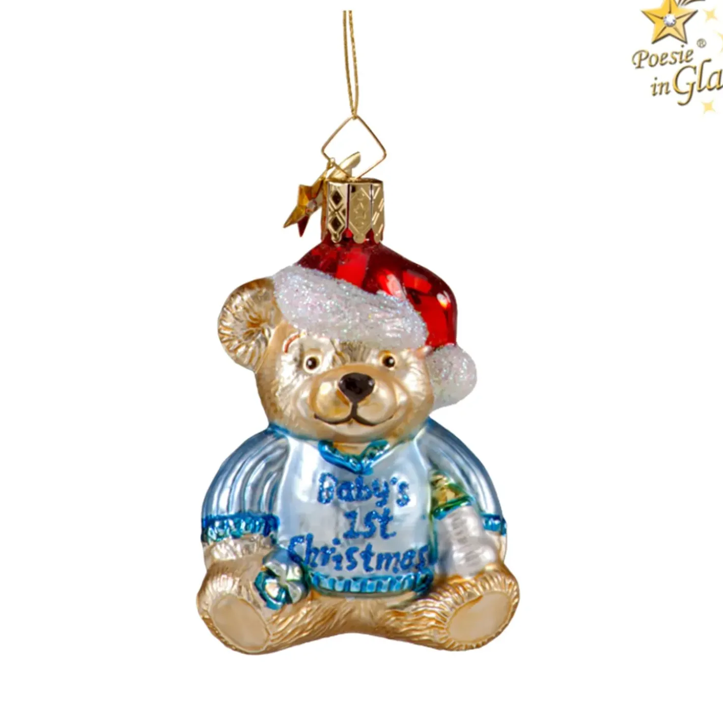 Poesie in Glas Bar "Baby'S 1St Christmas" (Blau)