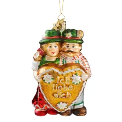 Poesie in Glas Bayrisches Paar Mit Lebkuchenherz New