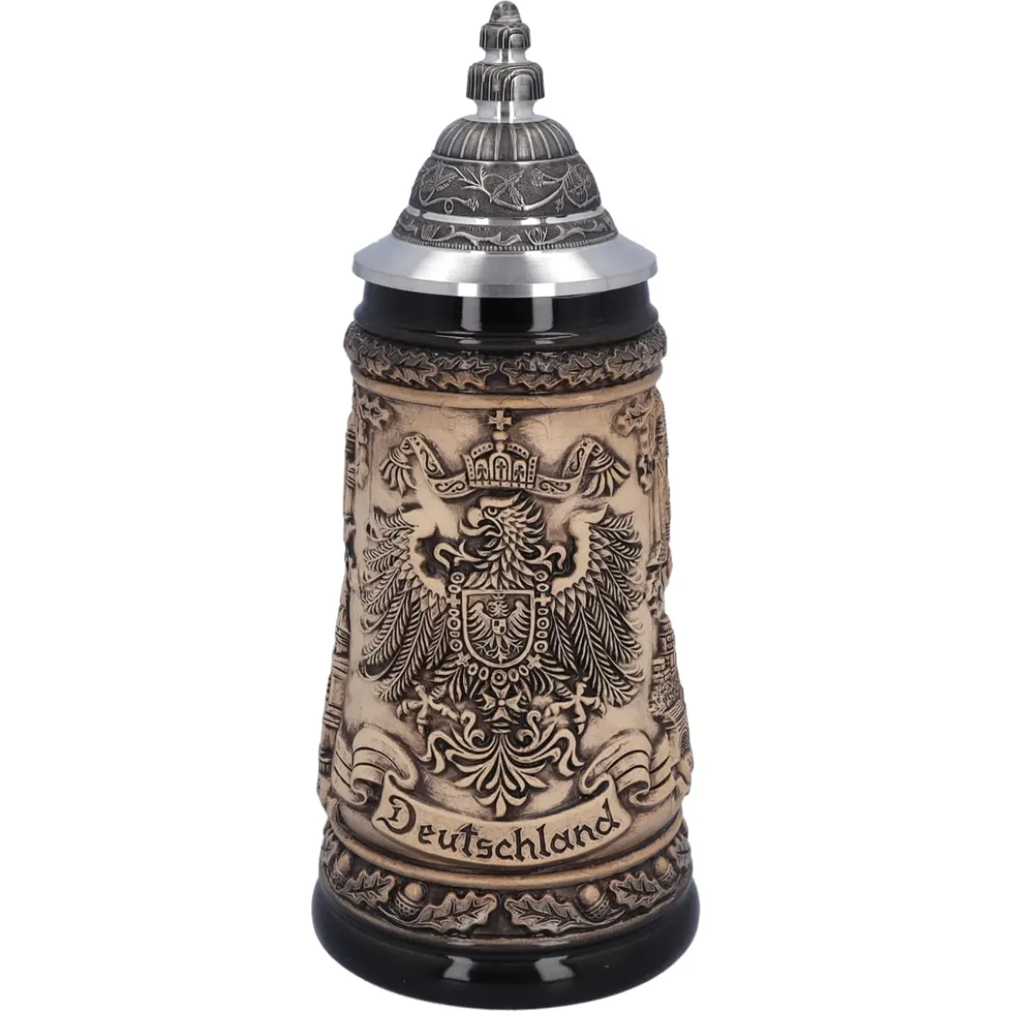 Käthe Wohlfahrt Bierkrug Mit Zinndeckel "Deutschland", Natur, 0,5L New