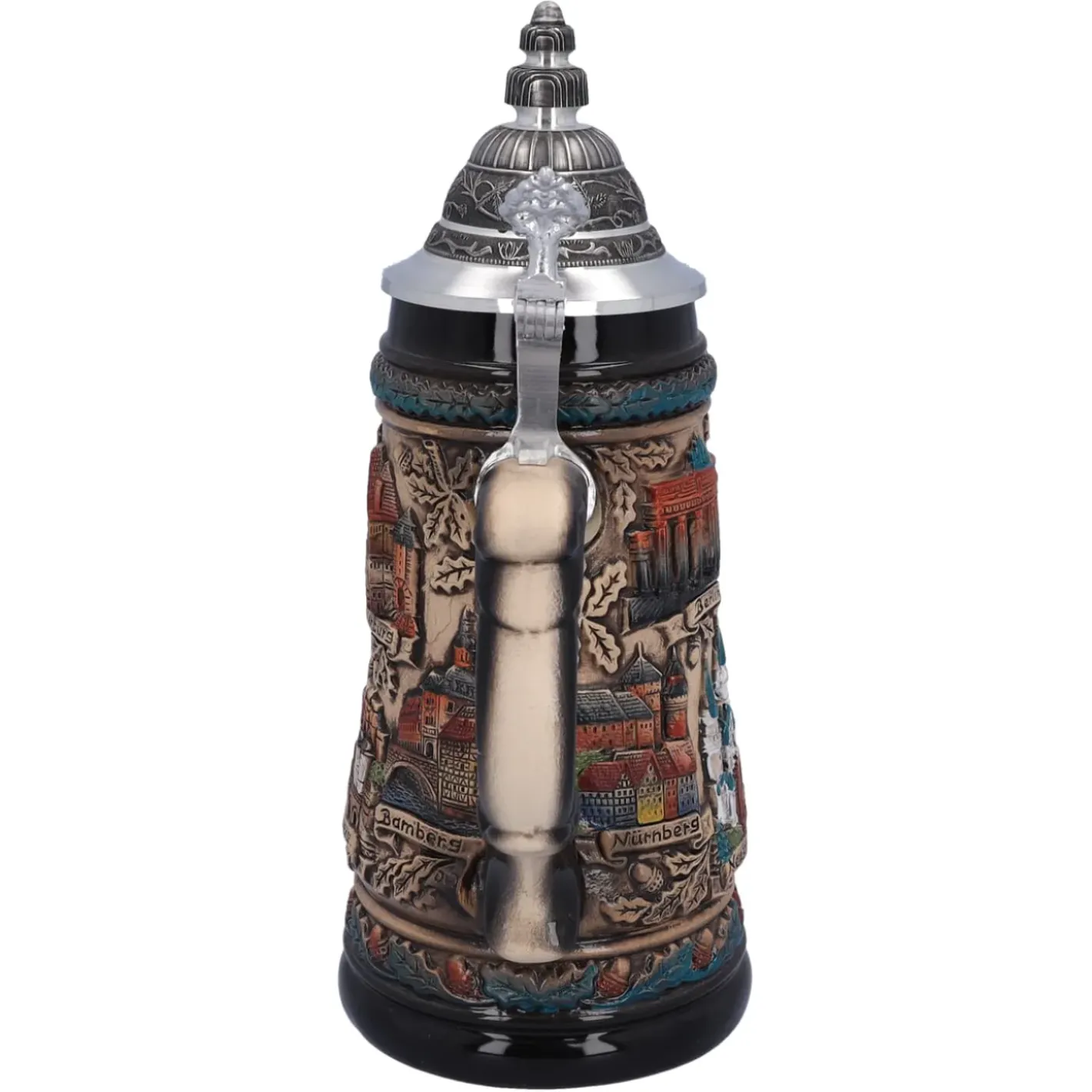 Käthe Wohlfahrt Bierkrug Mit Zinndeckel "Deutschland", Bunt-Natur, 0,5L Clearance