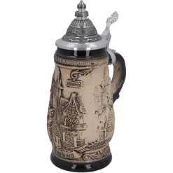Käthe Wohlfahrt Bierkrug Mit Zinndeckel "Rothenburg", 0,25 Liter Best