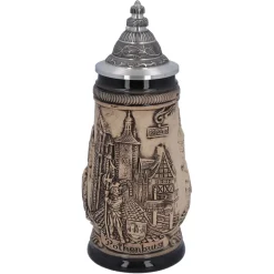 Käthe Wohlfahrt Bierkrug Mit Zinndeckel "Rothenburg", 0,25 Liter Best