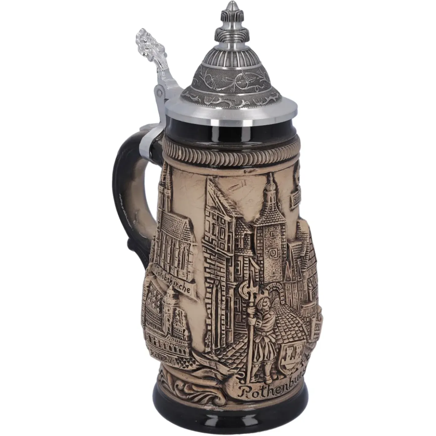 Käthe Wohlfahrt Bierkrug Mit Zinndeckel "Rothenburg", 0,25 Liter Best