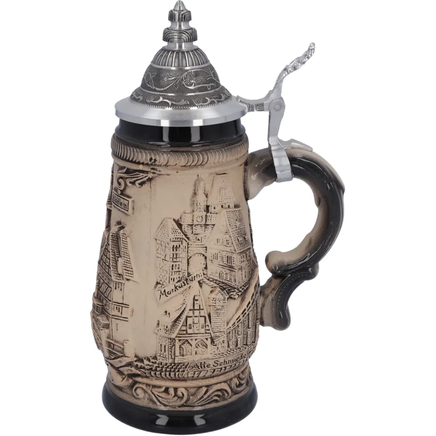 Käthe Wohlfahrt Bierkrug Mit Zinndeckel "Rothenburg", 0,25 Liter Best