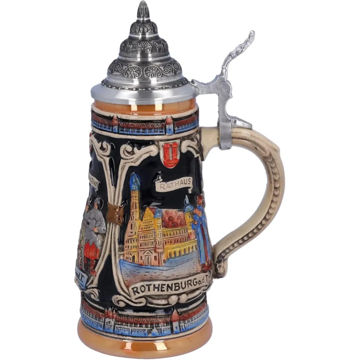 Käthe Wohlfahrt Bierkrug Mit Zinndeckel "Rothenburg Mit Ritter", 0,25 L Outlet