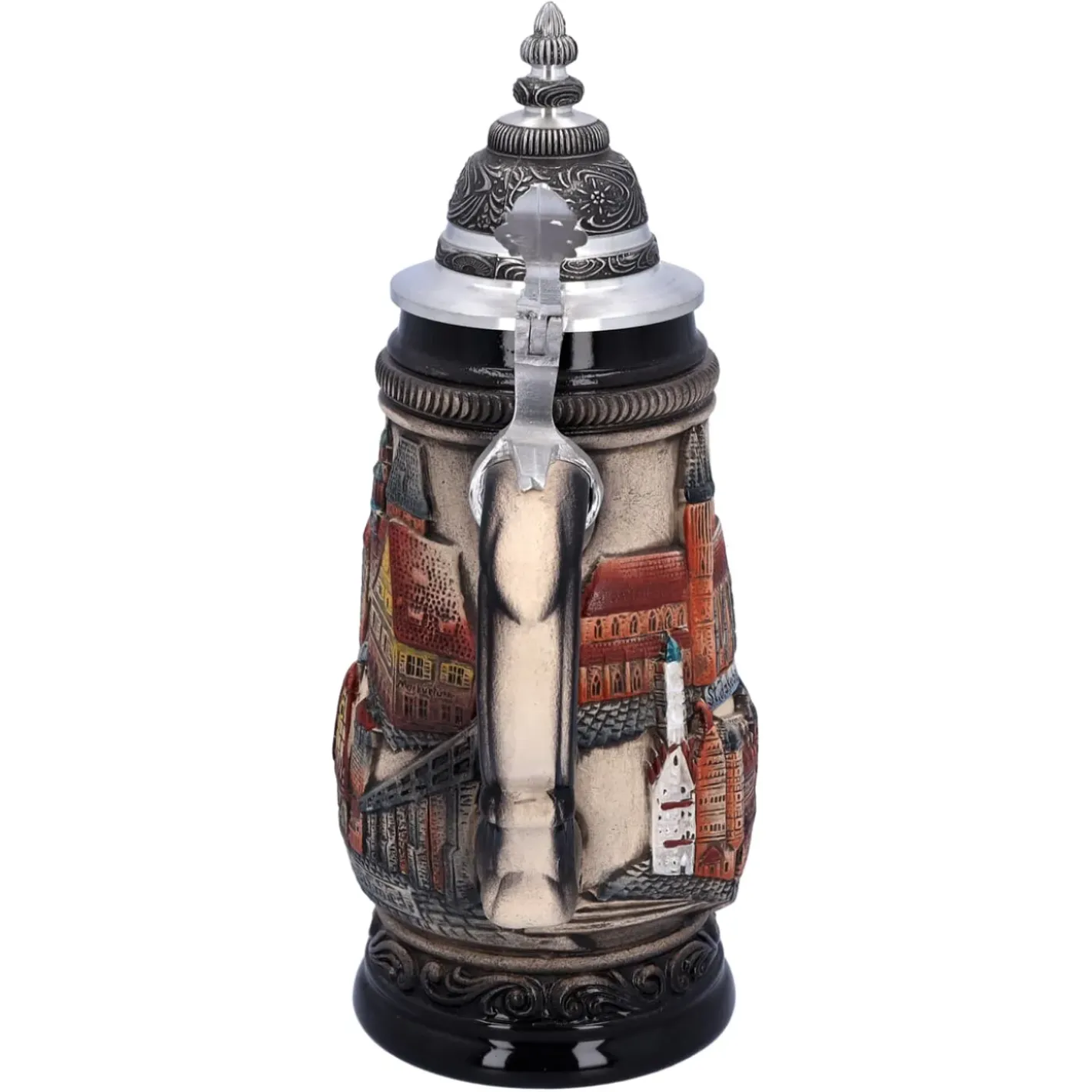Käthe Wohlfahrt Bierkrug Mit Zinndeckel "Rothenburg", Natur, 0,25 L