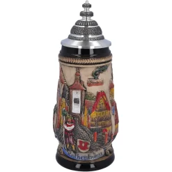 Käthe Wohlfahrt Bierkrug Mit Zinndeckel "Rothenburg", Natur, 0,5L Sale