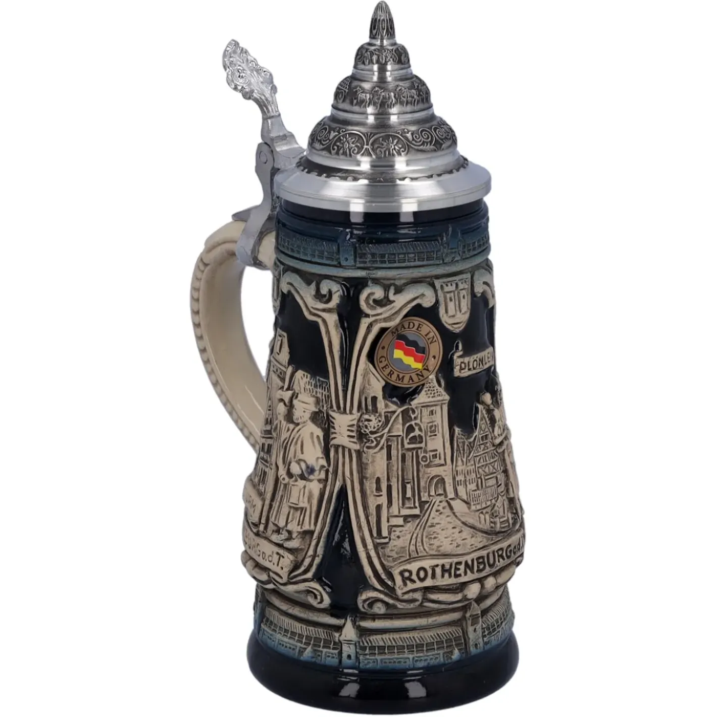 Käthe Wohlfahrt Bierkrug Mit Zinndeckel "Rothenburg Mit Ritter", 0,25L Clearance