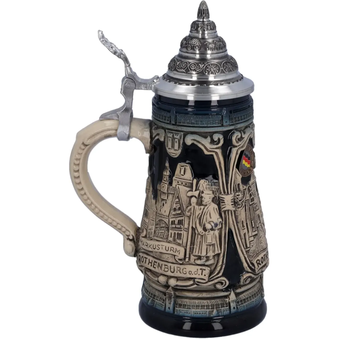 Käthe Wohlfahrt Bierkrug Mit Zinndeckel "Rothenburg Mit Ritter", 0,25L Clearance