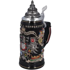 Käthe Wohlfahrt Bierkrug Mit Zinndeckel "Stadtwappen", Gold, 0,4L New
