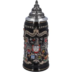 Käthe Wohlfahrt Bierkrug Mit Zinndeckel "Stadtwappen", Gold, 0,4L New