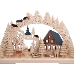 RATAGS Holzdesign 3-D Schwibbögen "Holzfallerhaus", 230V Mit Usb A-Anschluss Online