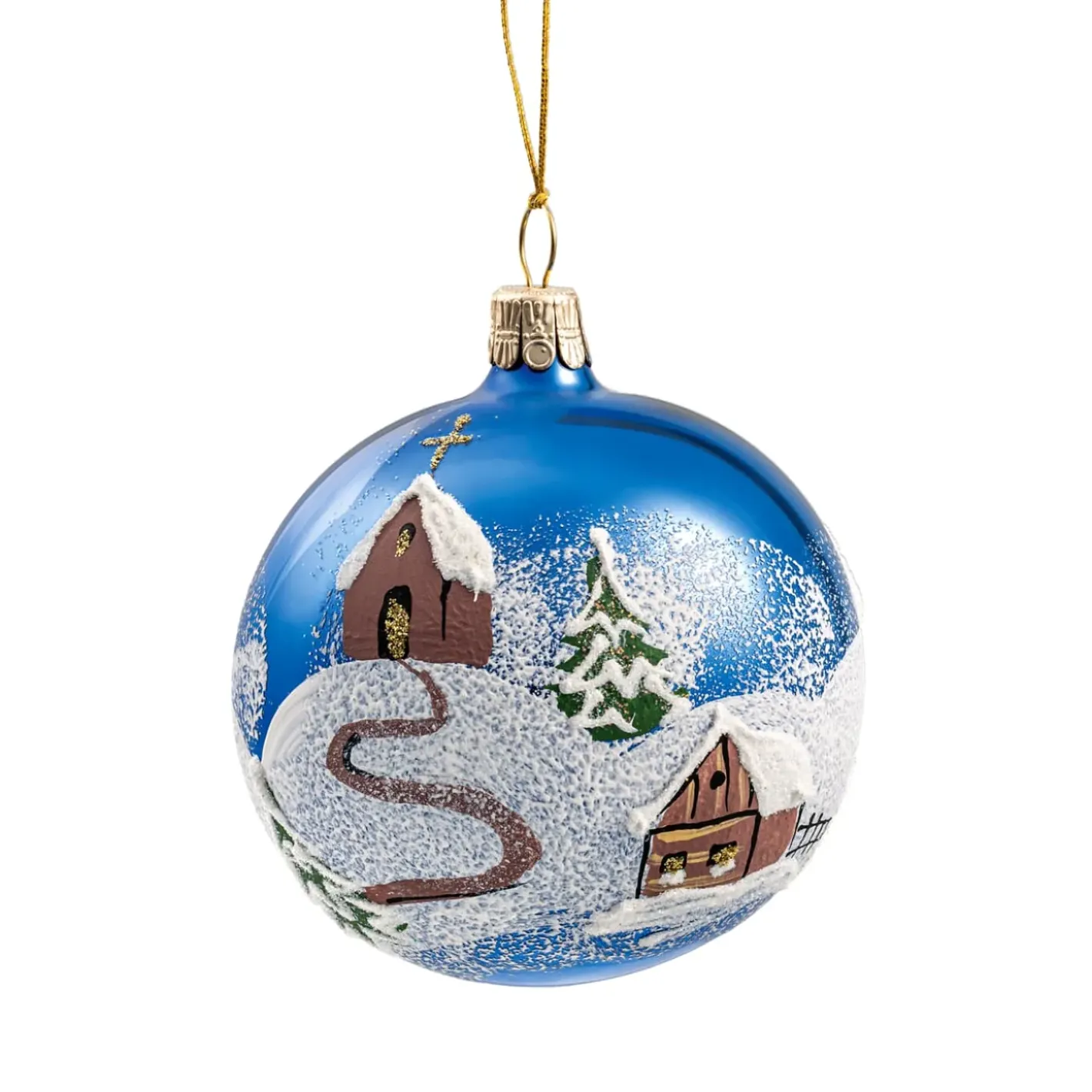 Käthe Wohlfahrt Glaskugel Blau Kirche Im Winter, 7 Cm Sale