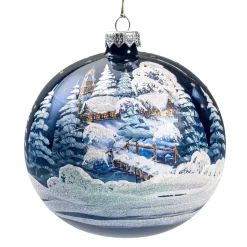 Käthe Wohlfahrt Glaskugel Blau Kirche Im Winter, 12 Cm Outlet