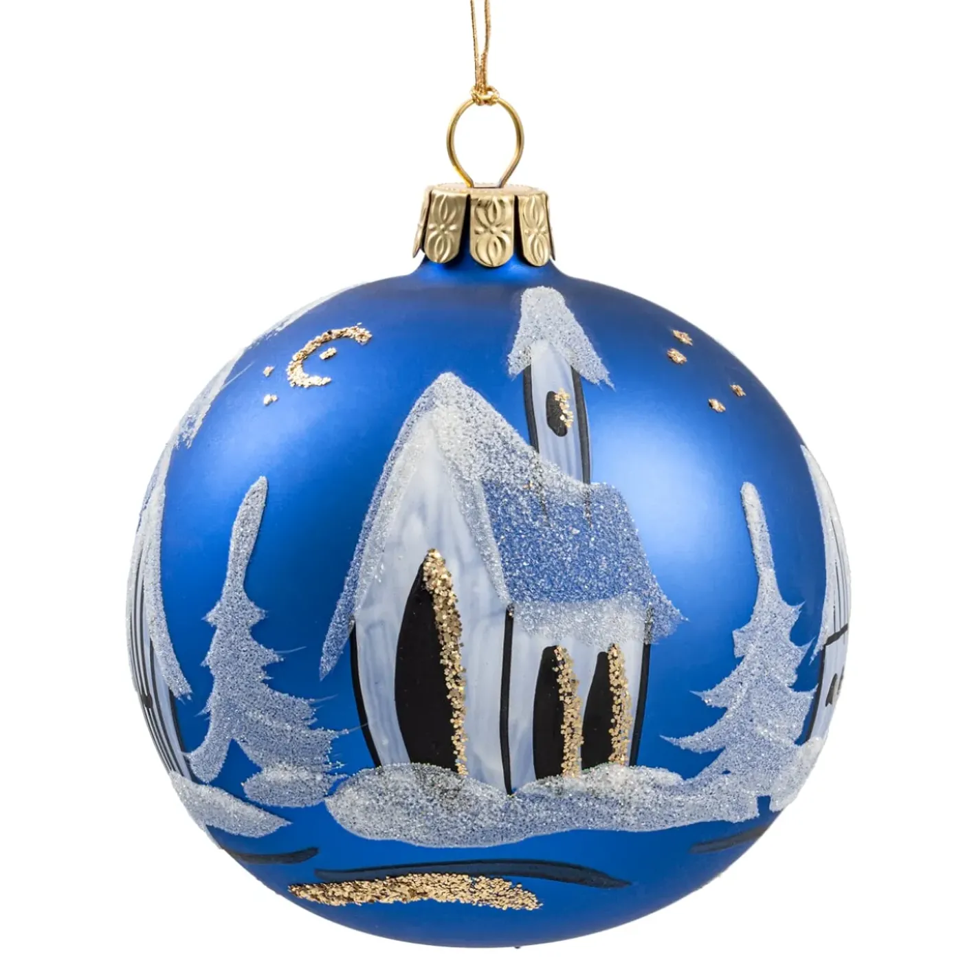 Käthe Wohlfahrt Glaskugel Blau Matt Kirche, 8 Cm Discount
