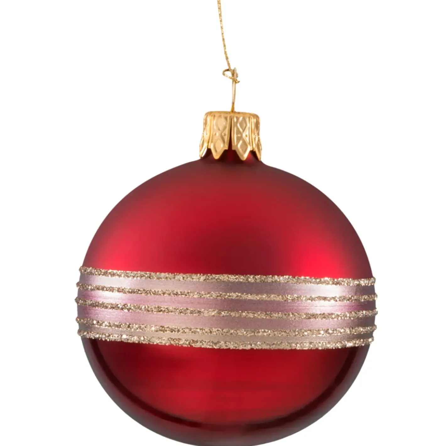 Käthe Wohlfahrt Glaskugel Bordeaux Matt/Lack Mit Glitterband, 6Cm Discount