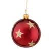 Käthe Wohlfahrt Glaskugel Bordeaux Mit Goldsternen, 6 Cm Hot