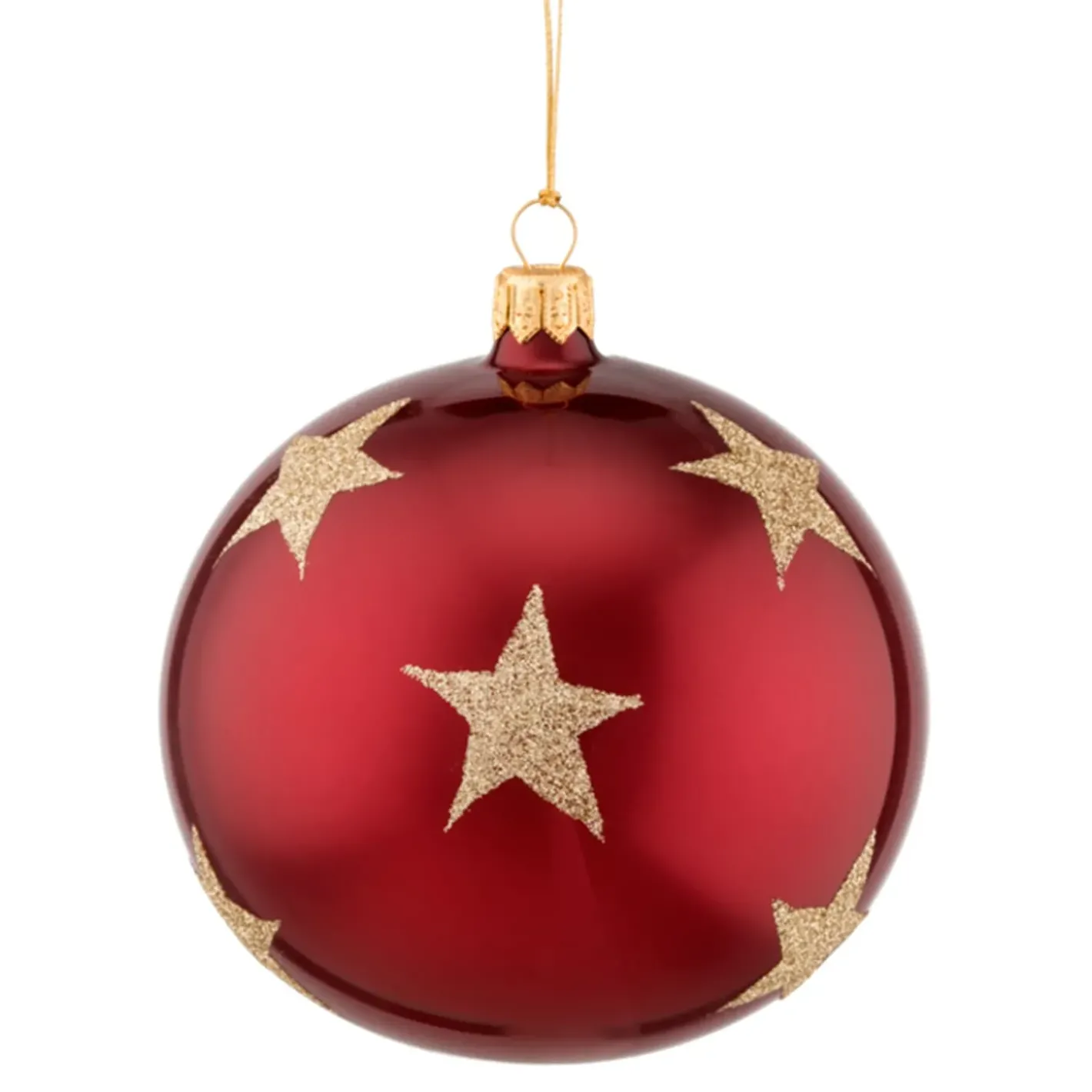 Käthe Wohlfahrt Glaskugel Bordeaux Mit Goldsternen, 10 Cm Clearance