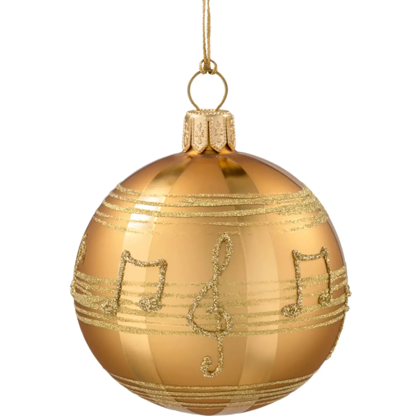 Käthe Wohlfahrt Glaskugel Gold Mit Noten, 6 Cm Best
