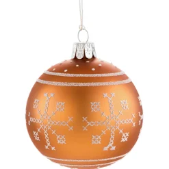 Käthe Wohlfahrt Glaskugel Orange Mit Weisem Muster, 7 Cm Outlet