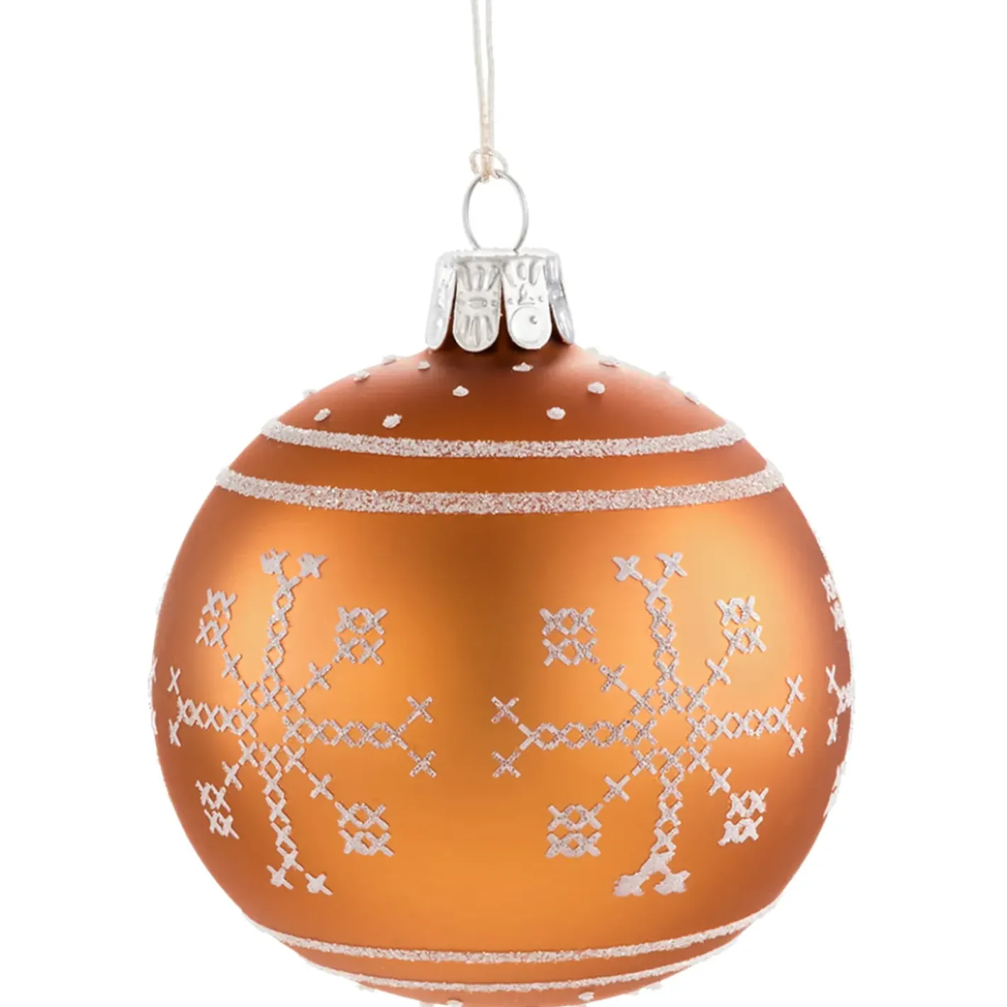 Käthe Wohlfahrt Glaskugel Orange Mit Weisem Muster, 7 Cm Outlet