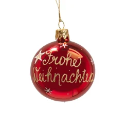 Käthe Wohlfahrt Glaskugel Rot "Frohe Weihnachten", 6 Cm Discount