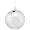 Käthe Wohlfahrt Glaskugel Silber Mit Glitzerdekor, 10 Cm Clearance