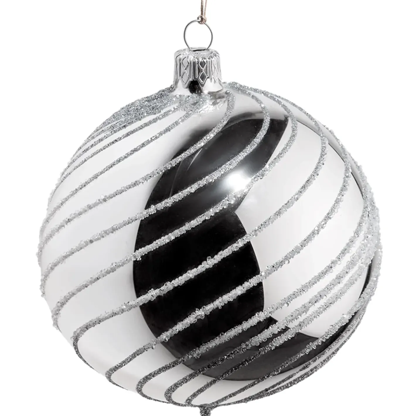Käthe Wohlfahrt Glaskugel Silber Mit Silber Spiraldekor, 10 Cm Sale