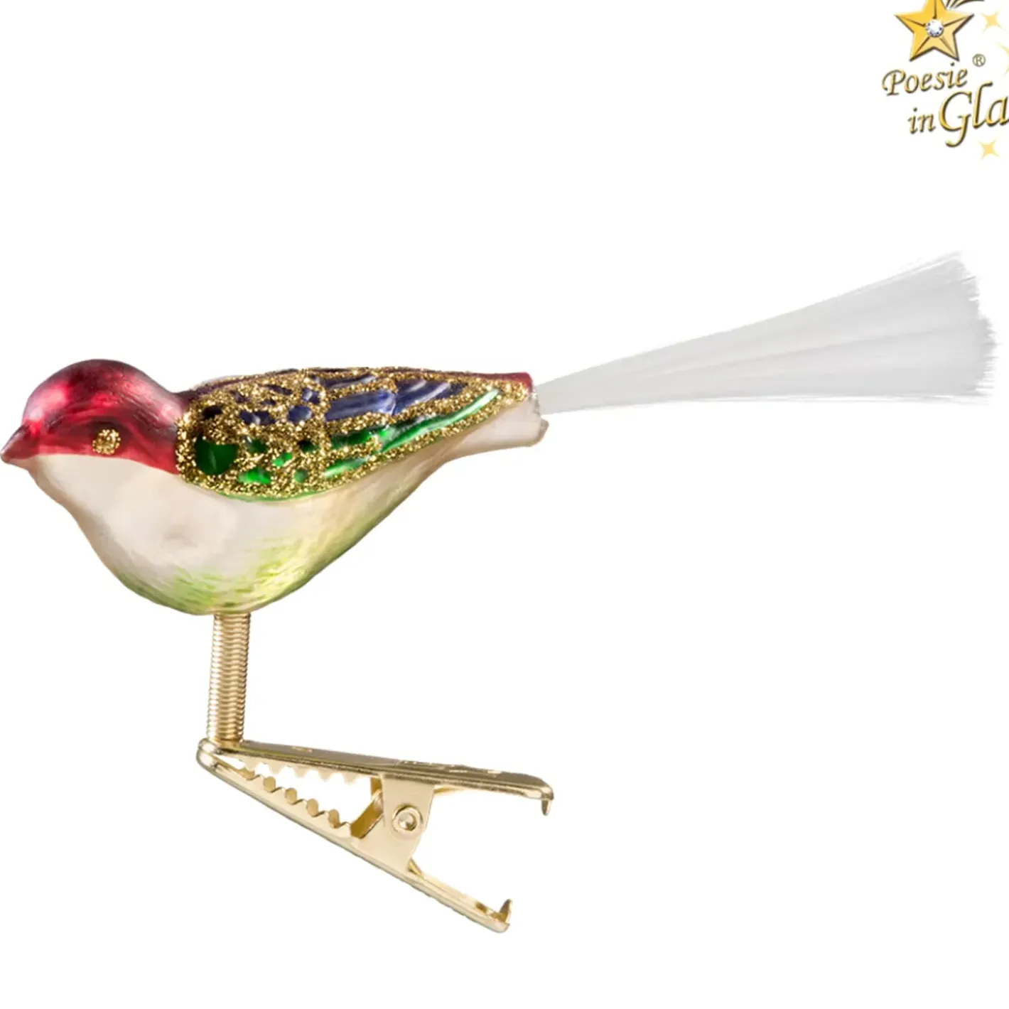 Poesie in Glas Glasvogel Gold-Bunt Clearance