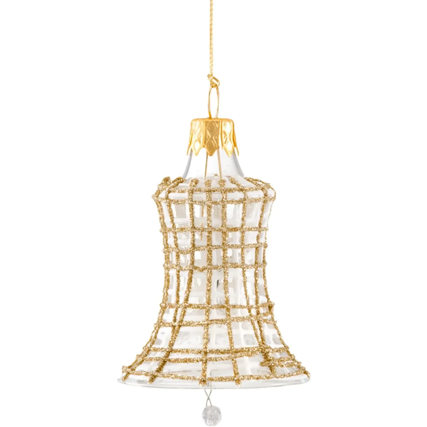 Käthe Wohlfahrt Glocke Klar Mit Glitzer Gold/Weis Discount