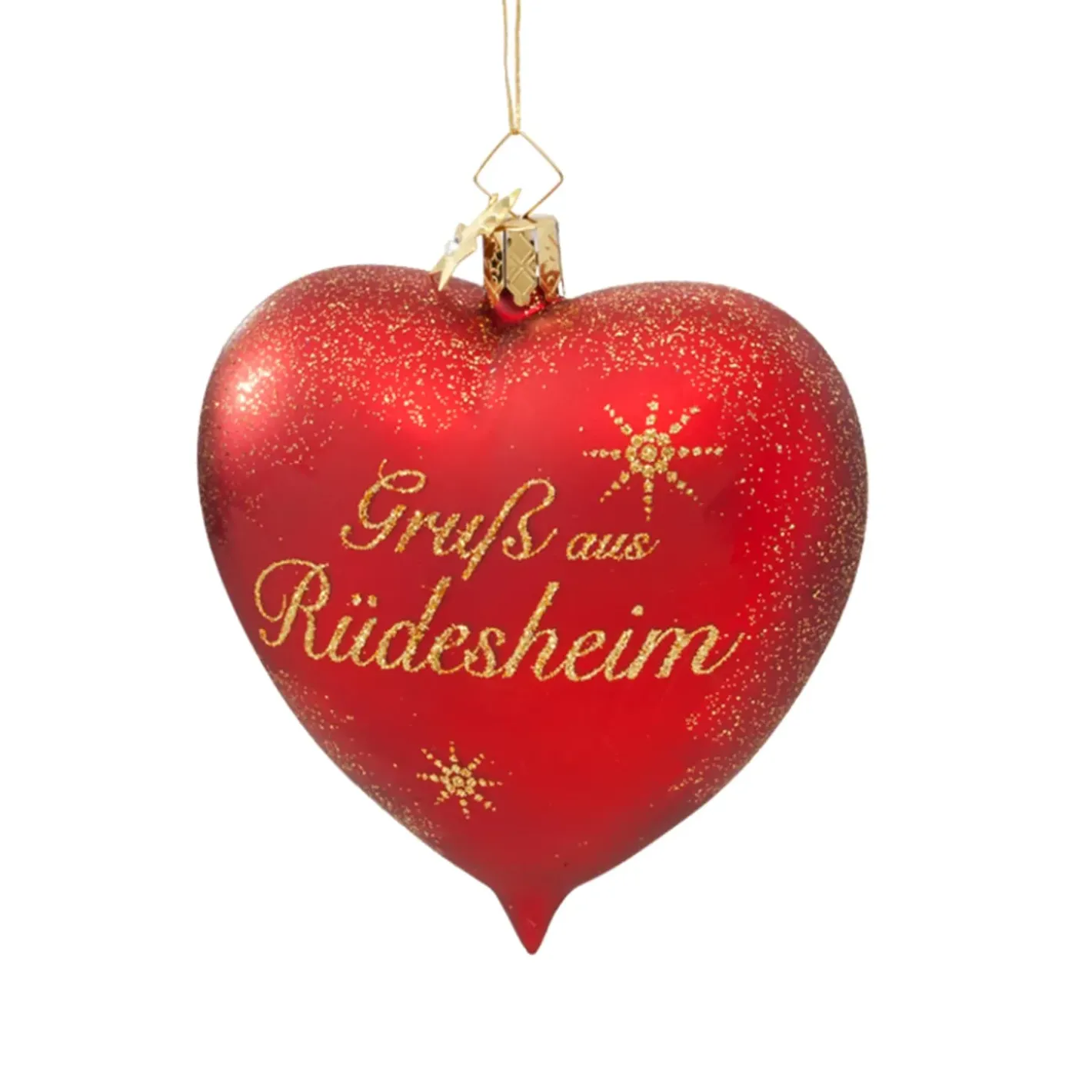 Poesie in Glas Herz "Grus Aus Rudesheim" Hot