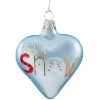 Käthe Wohlfahrt Herz Hellblau "Let It Snow", 7 Cm Hot