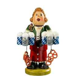 Käthes Original Holzknoddl "Bayerische Kellnerin", Rauchermannchen Discount
