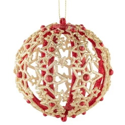Käthe Wohlfahrt Kugel Mit Filigranen Sternen, Rot, 8Cm Clearance