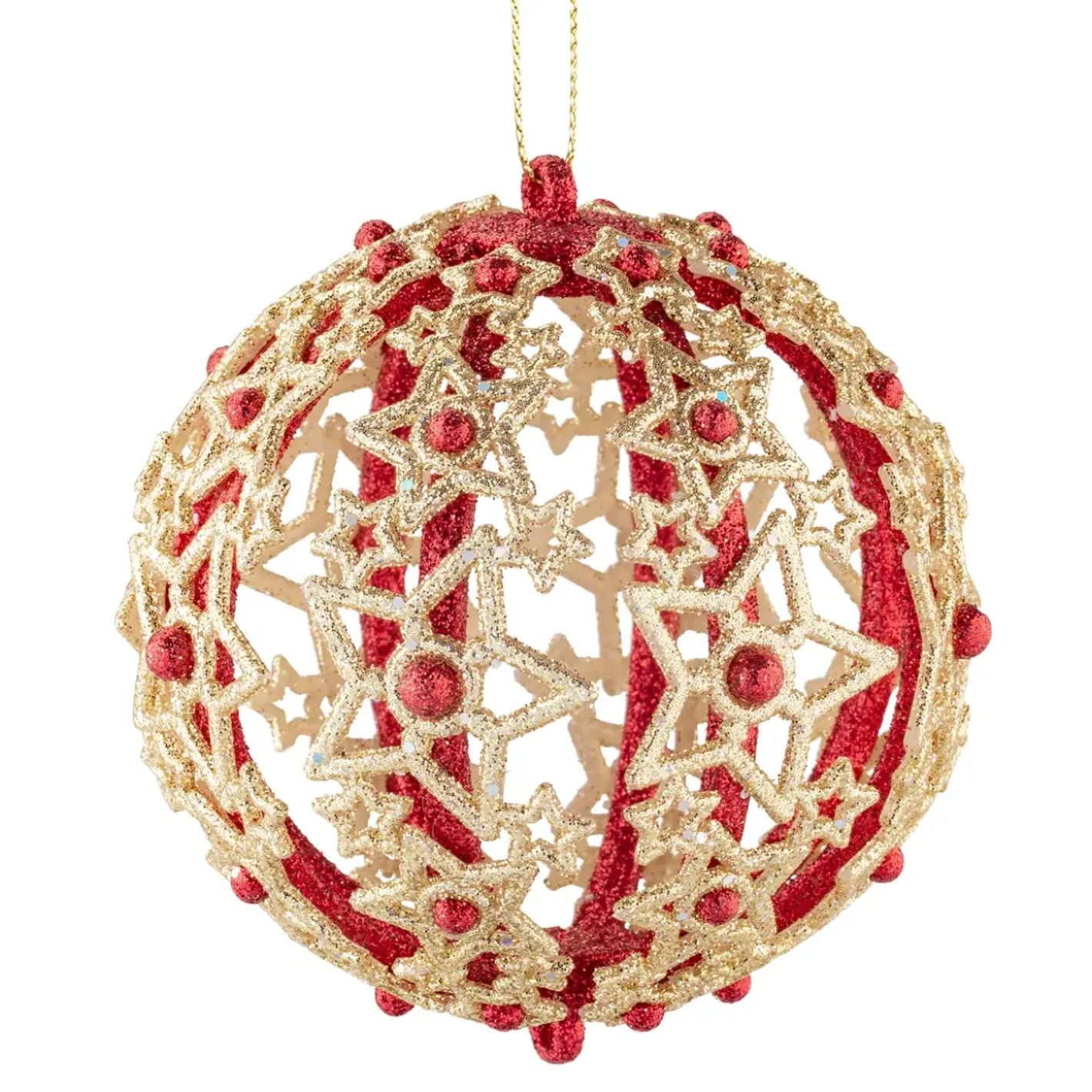Käthe Wohlfahrt Kugel Mit Filigranen Sternen, Rot, 8Cm Clearance