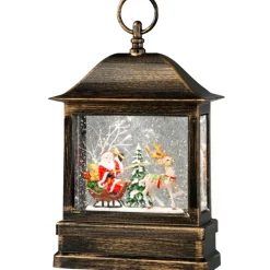 KONSTSMIDE Led Schneelaterne "Weihnachtsmann Im Schlitten", 25Cm New