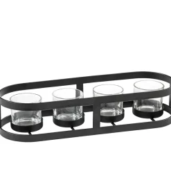 Käthe Wohlfahrt Metall Teelichthalter Oval, Scharz Discount
