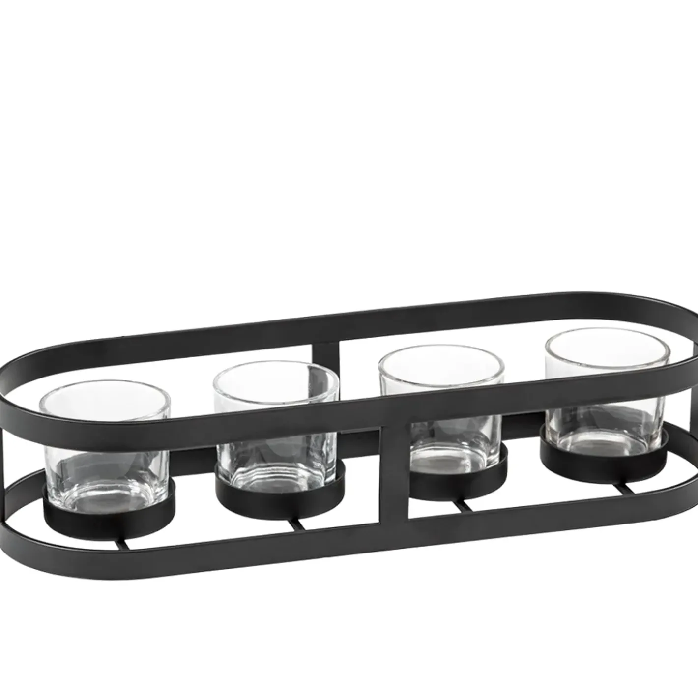 Käthe Wohlfahrt Metall Teelichthalter Oval, Scharz Discount