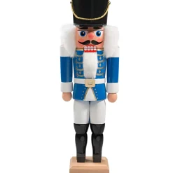 HODREWA Nussknacker "Husar" Blau, 27Cm New