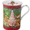 Käthe Wohlfahrt Porzellan-Tasse "Weihnachtsdorf", Rot New
