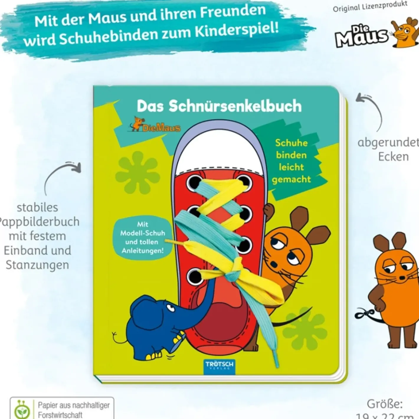 Trötsch Verlag Schnursenkel-Buch "Die Maus"