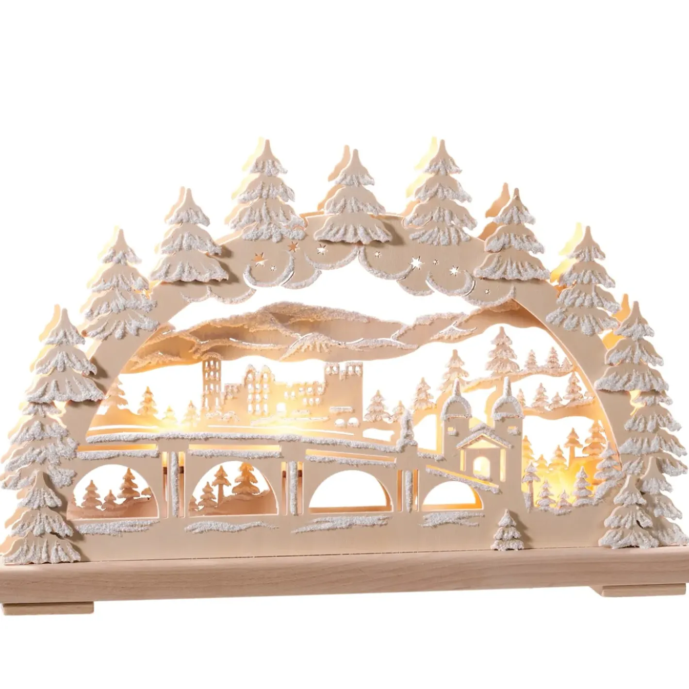 RATAGS Holzdesign Schwibbögen "Heidelberg Im Winter", 230 V Mit Usb A-Anschluss Clearance