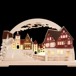 RATAGS Holzdesign Schwibbögen "Rothenburg Plonlein", 115 V Mit Usb A-Anschluss New