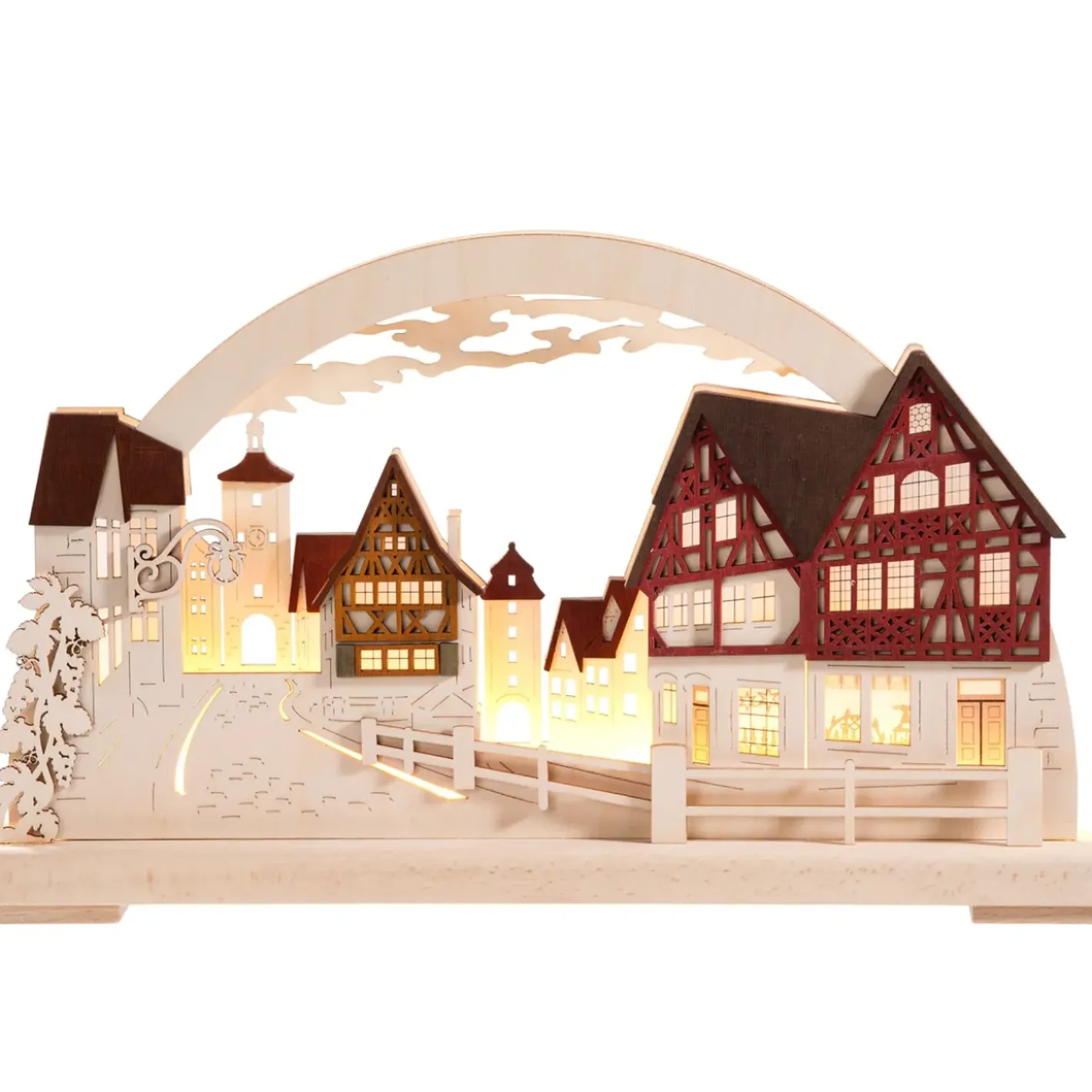 RATAGS Holzdesign Schwibbögen "Rothenburg Plonlein" 230V Mit Usb A-Anschluss Sale