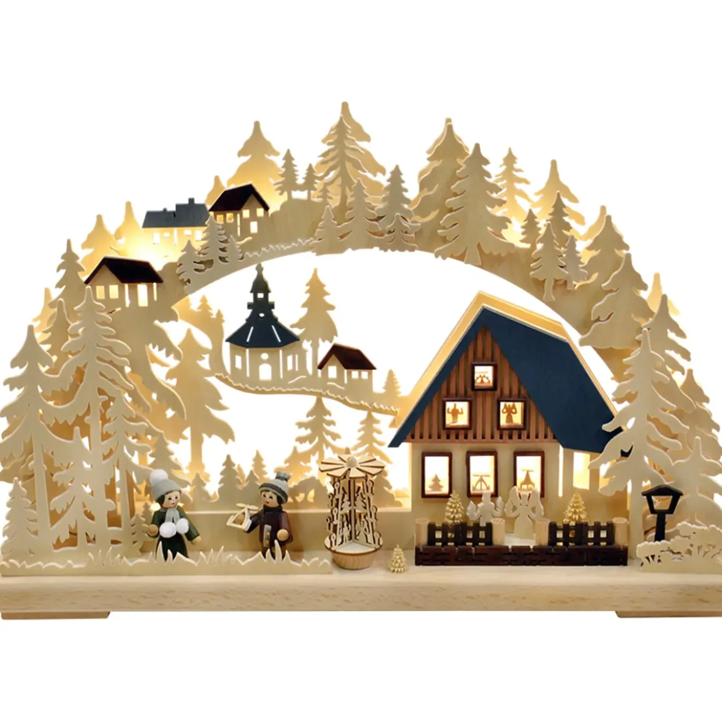 RATAGS Holzdesign Schwibbögen "Weihnacht In Seiffen", 230V Mit Usb A-Anschluss Clearance