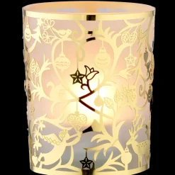 Käthe Wohlfahrt Teelichtglas "Waldweihnacht" Gold New