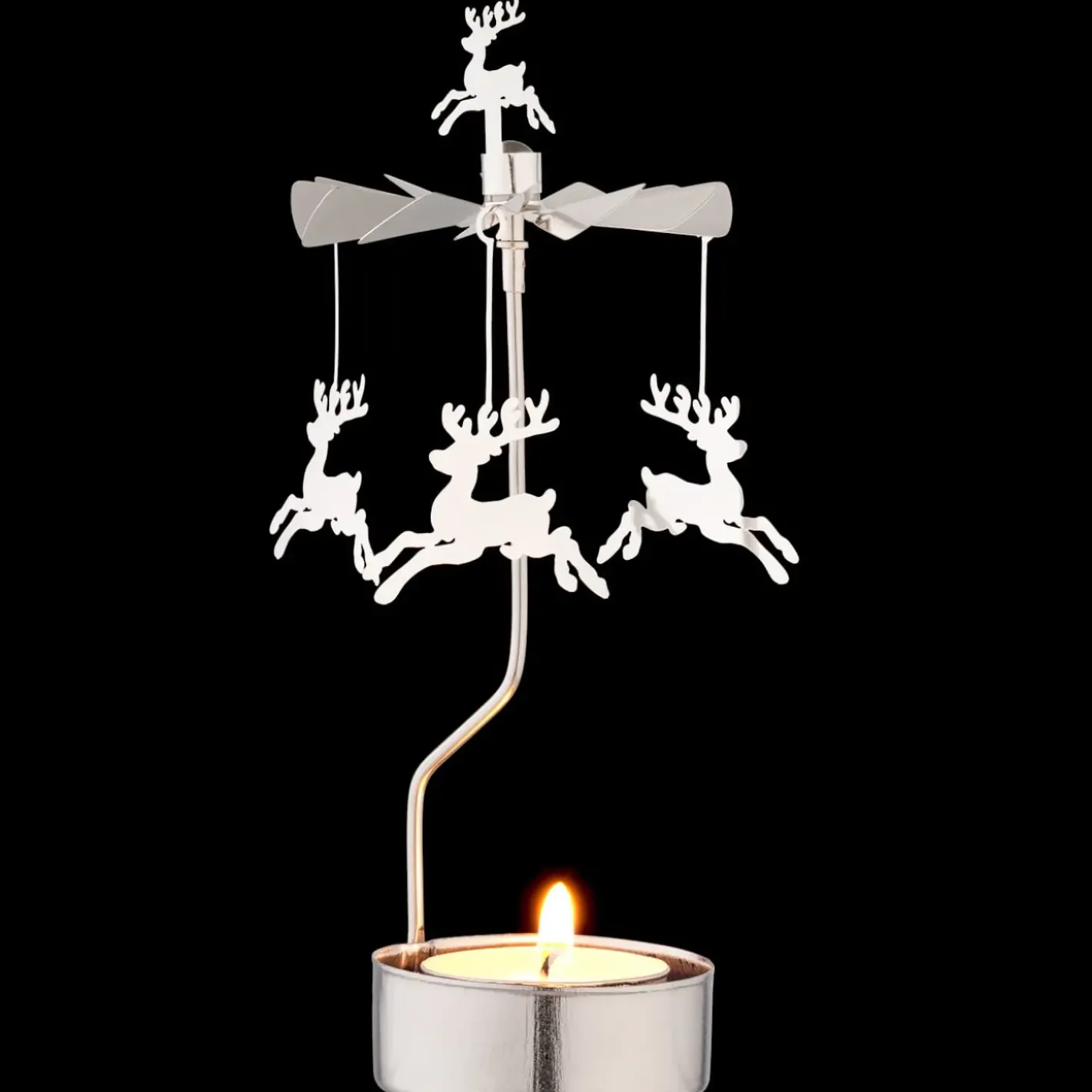 Käthe Wohlfahrt Teelicht-Karussell "Rentiere", Silber Sale
