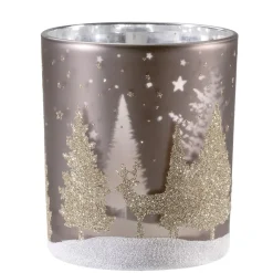 Käthe Wohlfahrt Windlicht "Hirsche Im Wald" Taupe, 10Cm Clearance