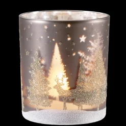 Käthe Wohlfahrt Windlicht "Hirsche Im Wald" Taupe, 10Cm Clearance