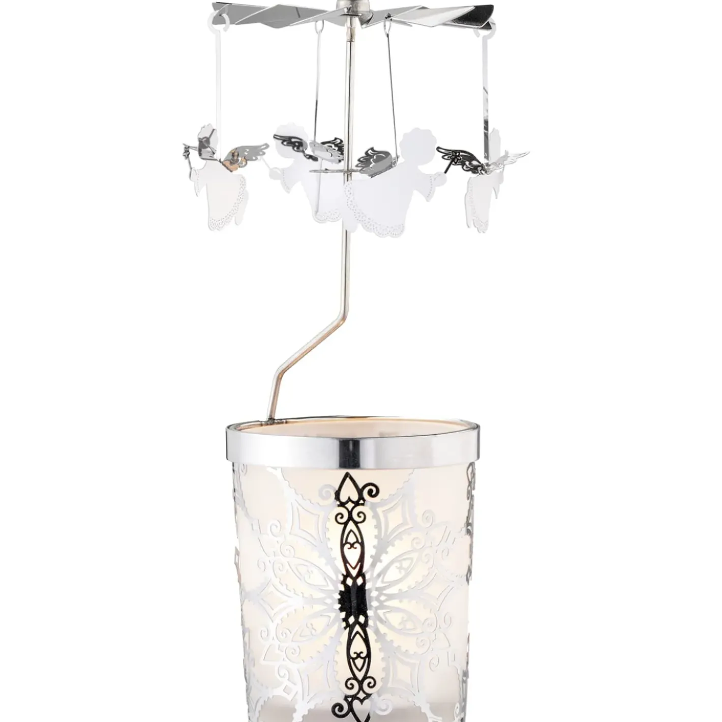 Käthe Wohlfahrt Windlicht-Karussell "Engel", Silber Discount